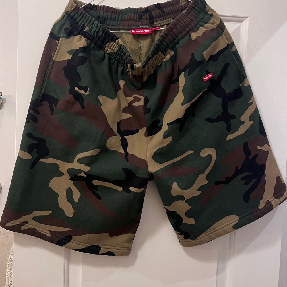 Supreme Green and Brown Camouflage Shorts